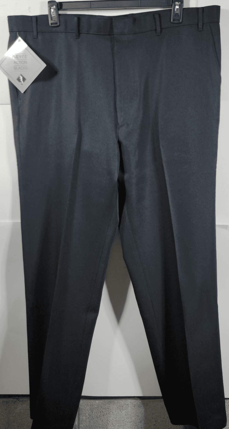 Levis Action Slacks Men's 44x34 Black Dress Pants Vintage Trousers NEW