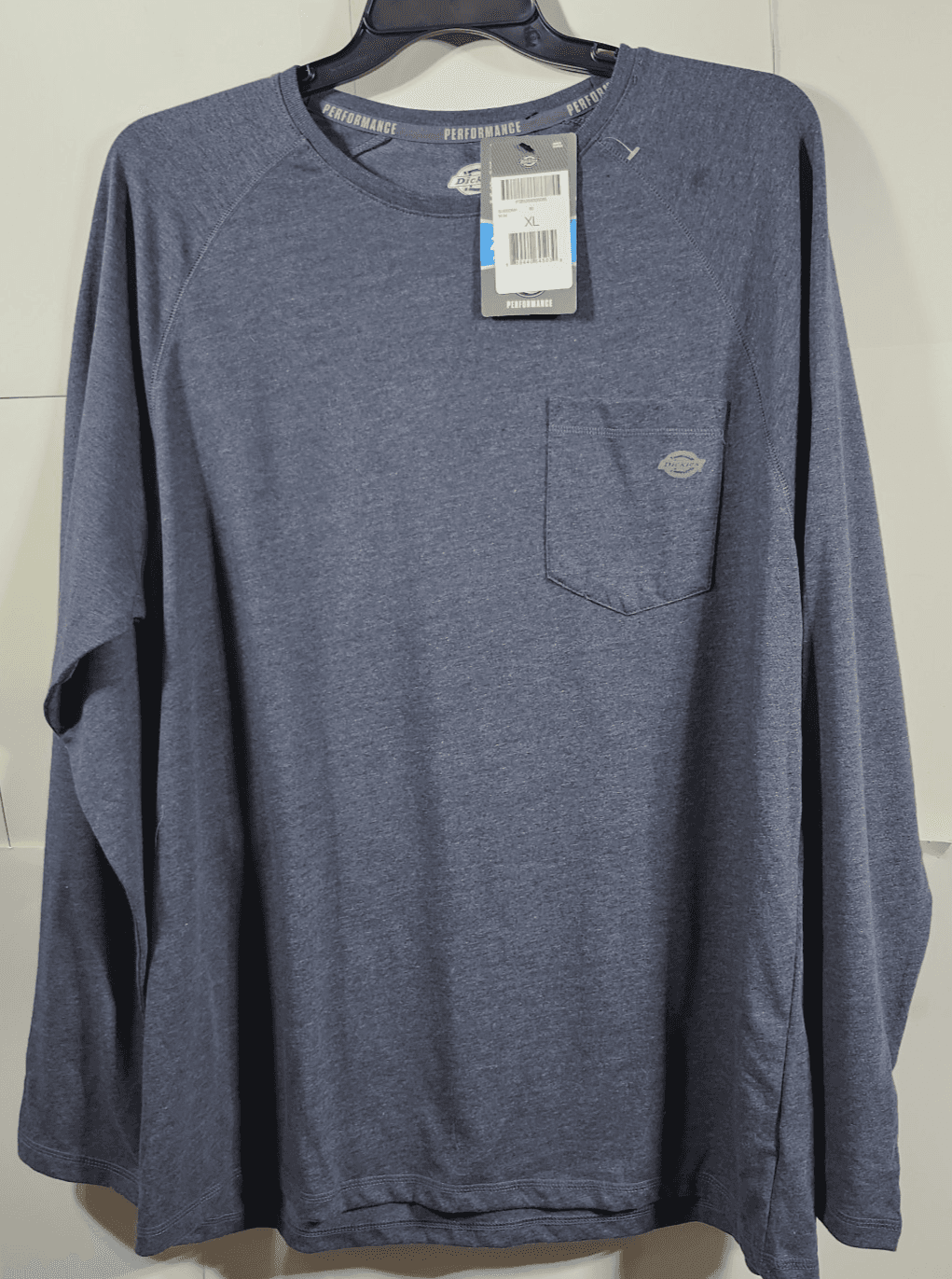 Dickies Men’s XL Gray Long Sleeve Performance Tee Moisture Wicking Work Shirt