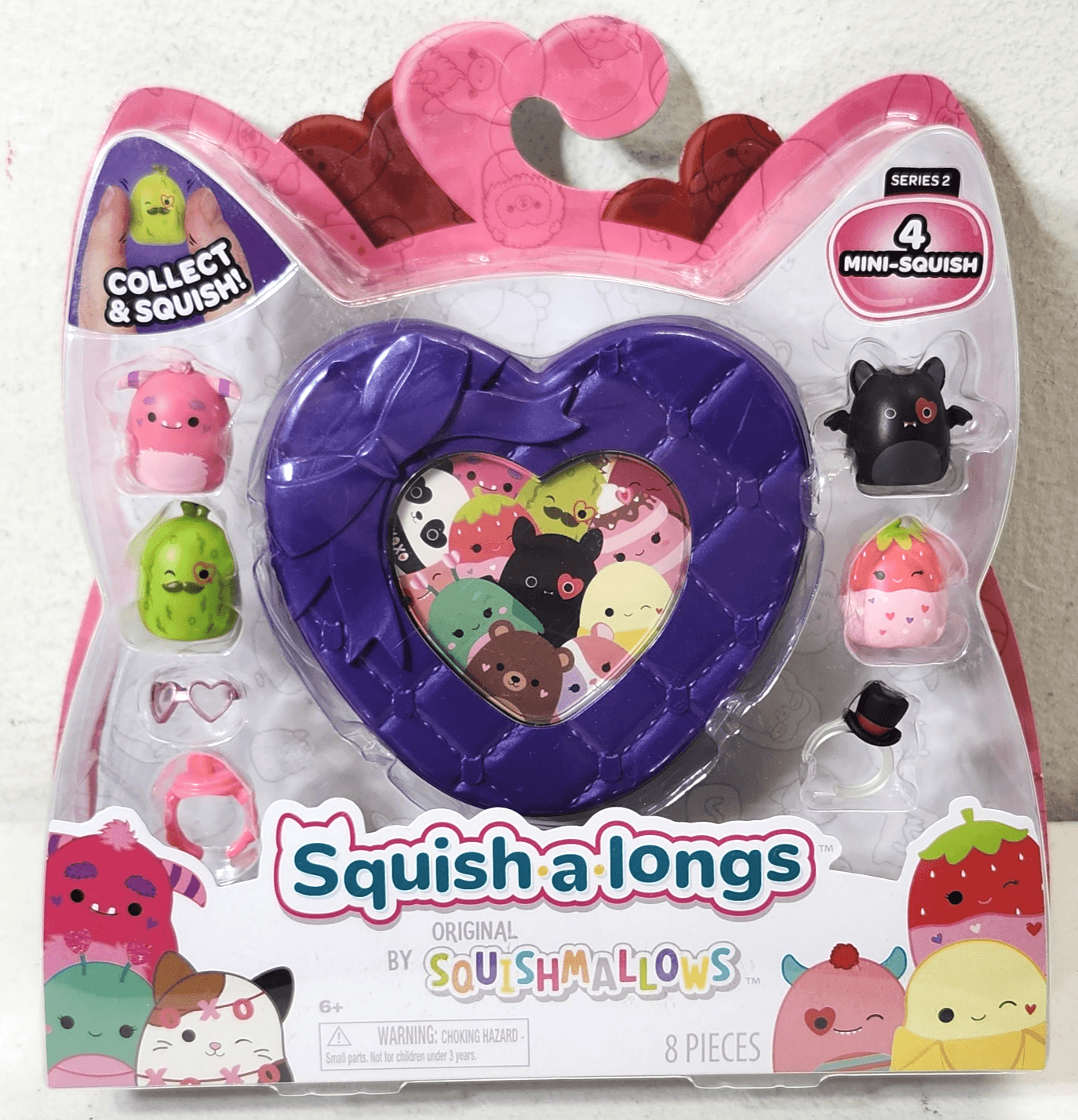 Squishmallow Squish-a-Longs Kids Toy 8 Piece Purple Series 2 NEW