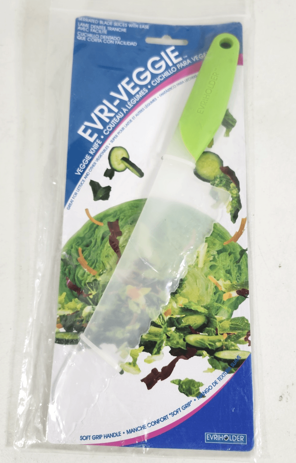 Evri Veggie 11" Vegetable Knife with Green Handle Evriholder NEW