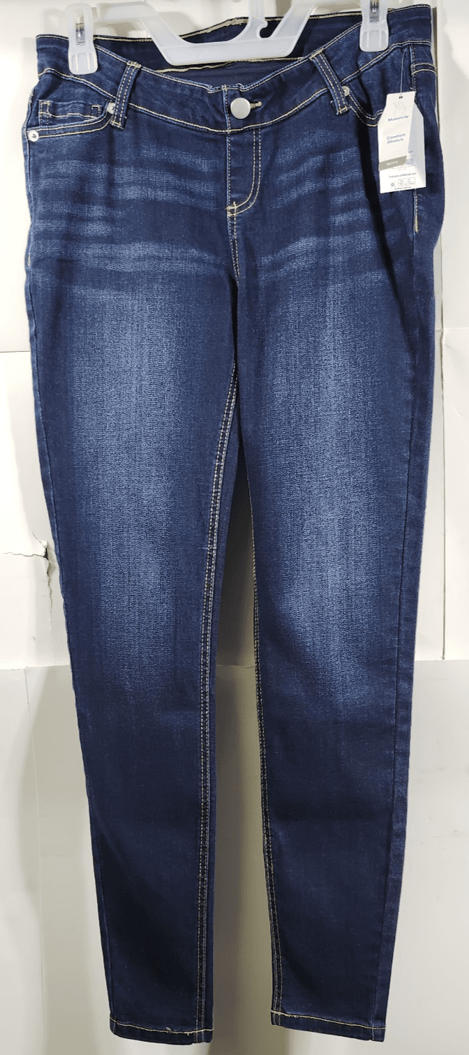 Time & Tru Women's S Maternity Jeans Skinny Blue Denim Stretch Pants NEW