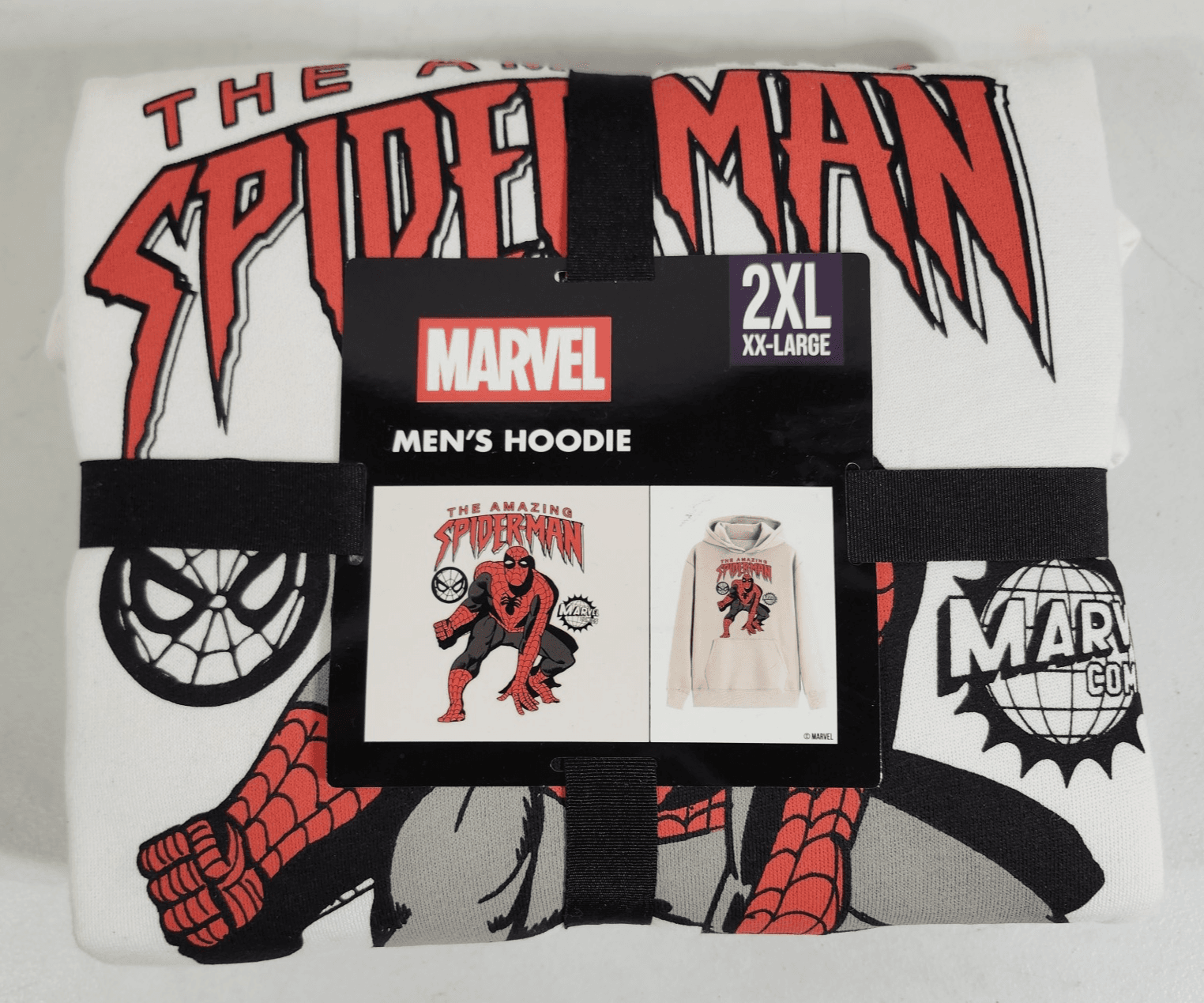 Marvel Men’s Size 2XL Spiderman Graphic Print Hoodie Long Sleeve NEW