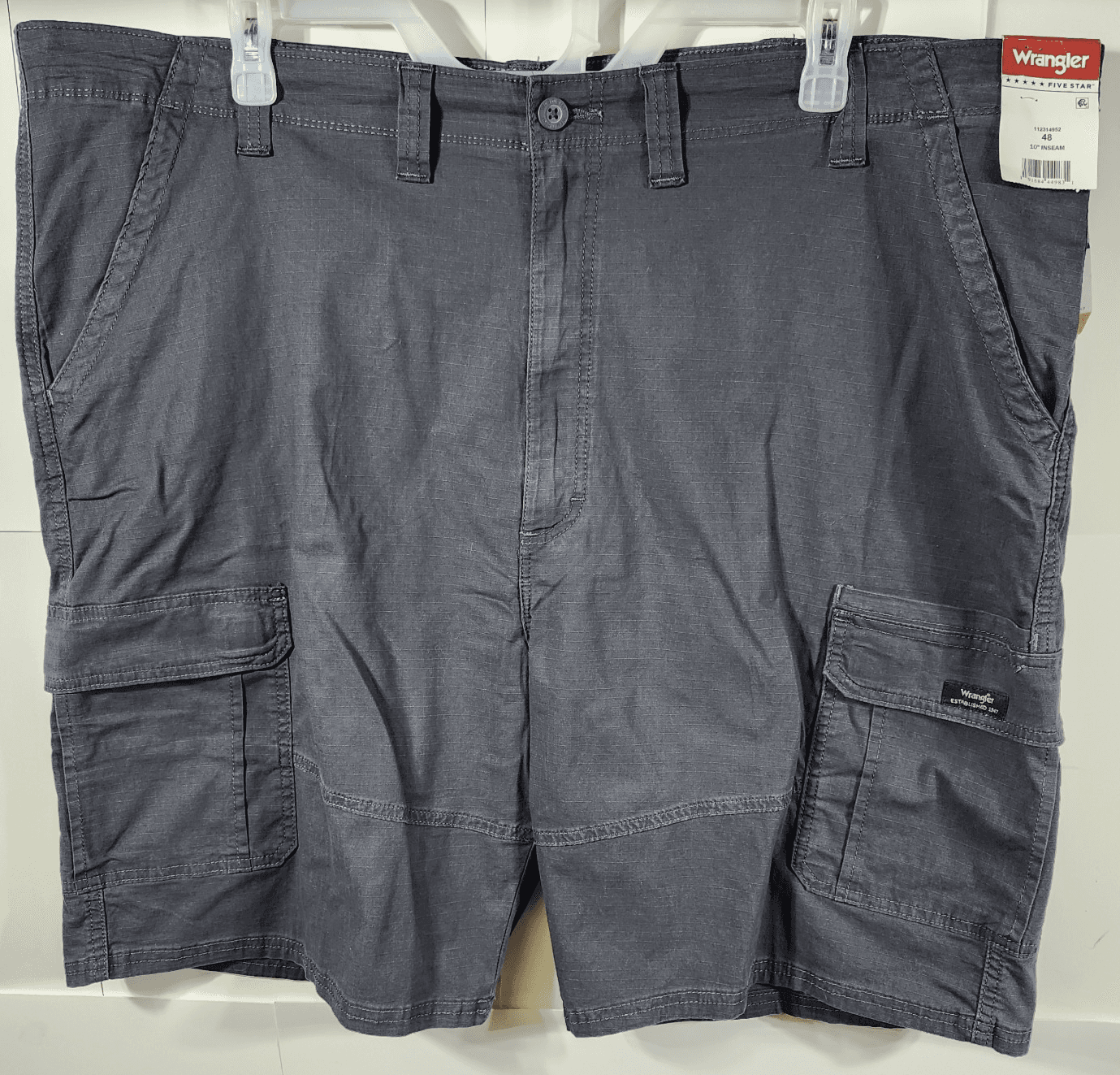 Wrangler Cargo Shorts Men's Relaxed Fit Size 48 Gray NEW
