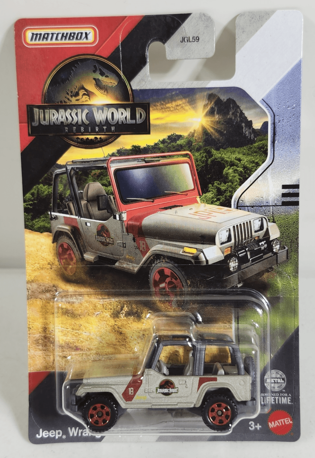 Matchbox Jurassic World Jeep Wrangler #18 Car 1/64 Toy Vehicle NEW