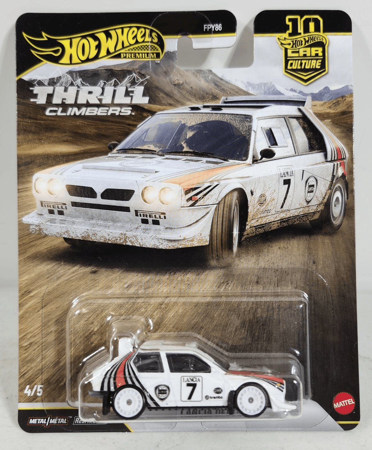 Hot Wheels Premium Lancia Delta S4 Thrill Climbers White Car 1/64 Toy Vehicle