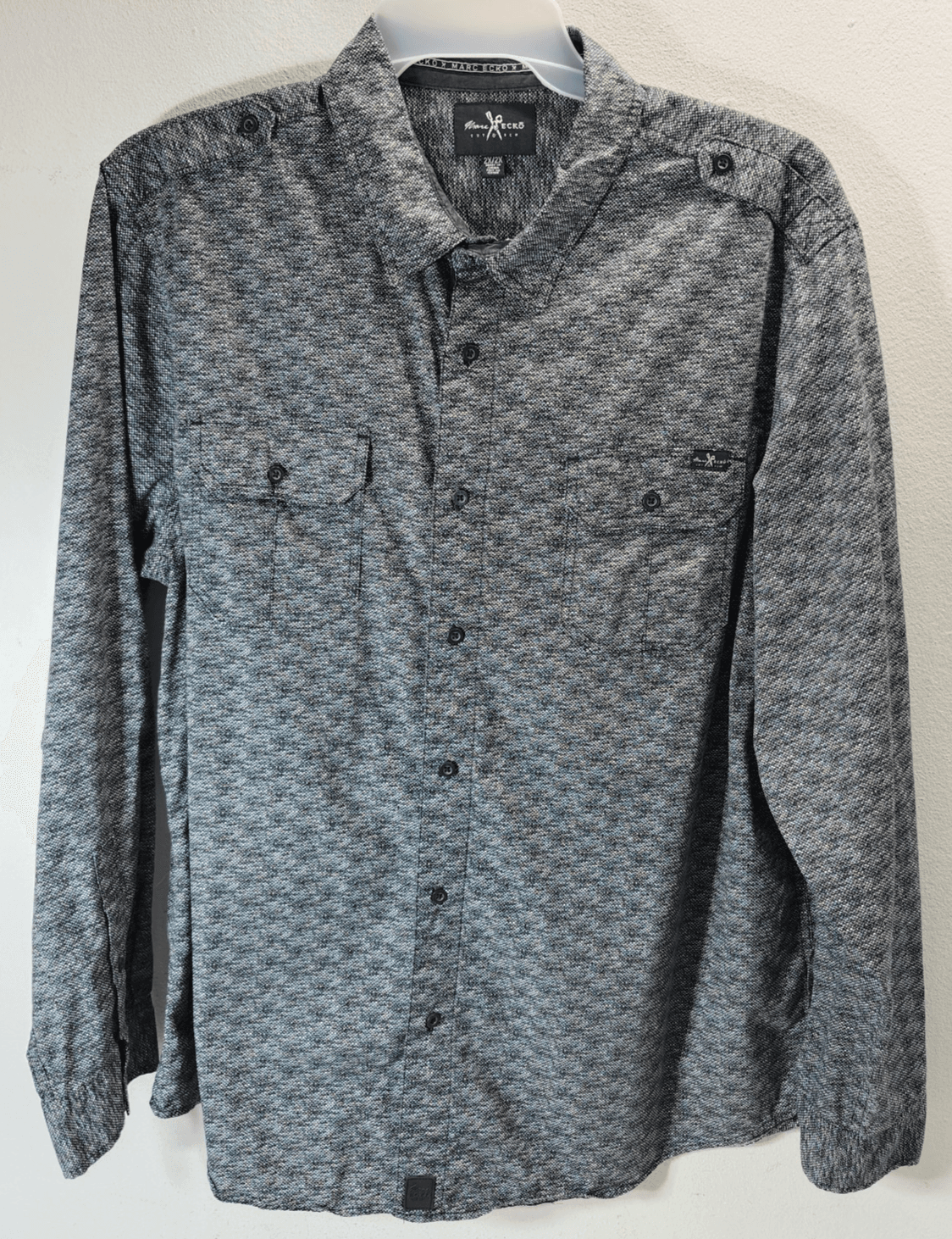 Marc Ecko Men's Size 2X Button Up Shirt Gray Long Sleeve