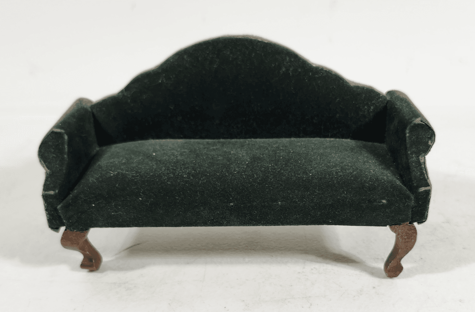 Antique Dollhouse Couch 6” Toy Furniture Green