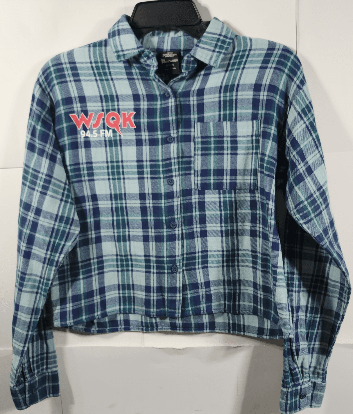Stranger Things Women's XXS Shirt WSQK Radio Flannel Button Up NEW