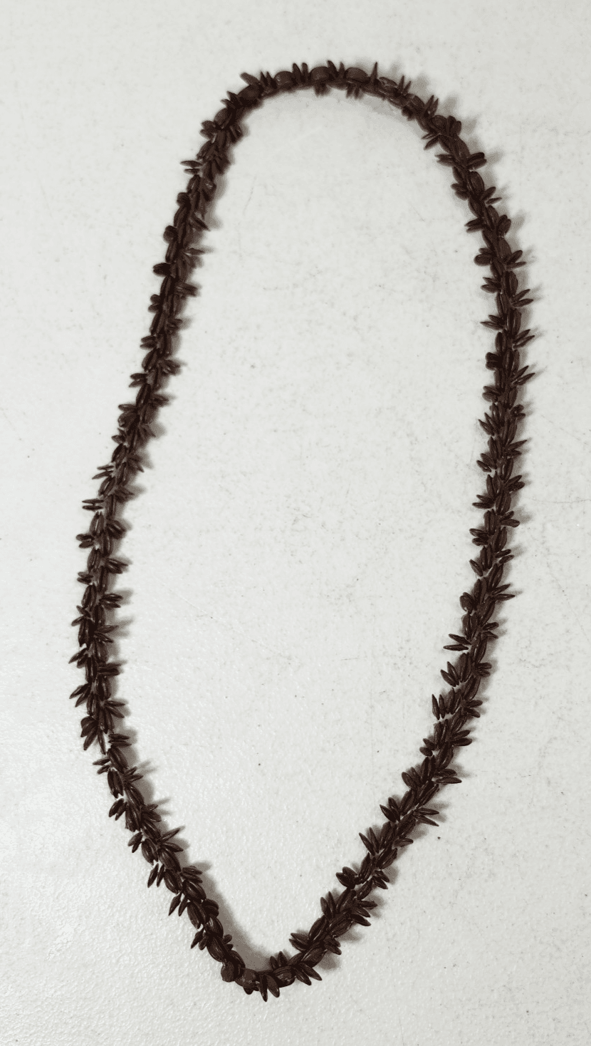 Vintage Handmade Tribal Hawaiian Island Koa Seed Necklace Tropical Island