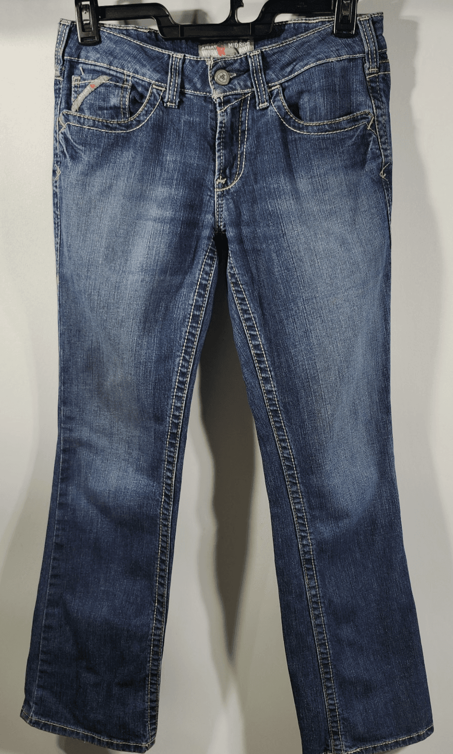 Ariat Jeans Women's 28R Blue FR Flame Resistant Mid Rise Boot Western Work Wear