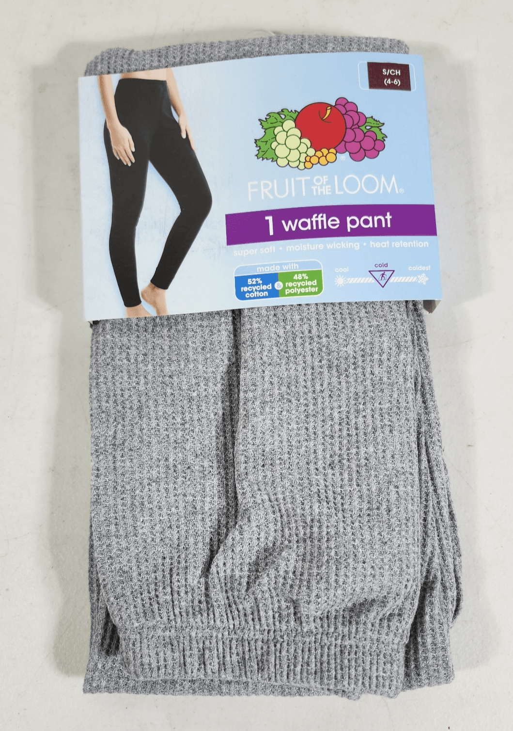 Women's Small Beyond Soft Thermal Pants Gray Fruit of the Loom NEW
