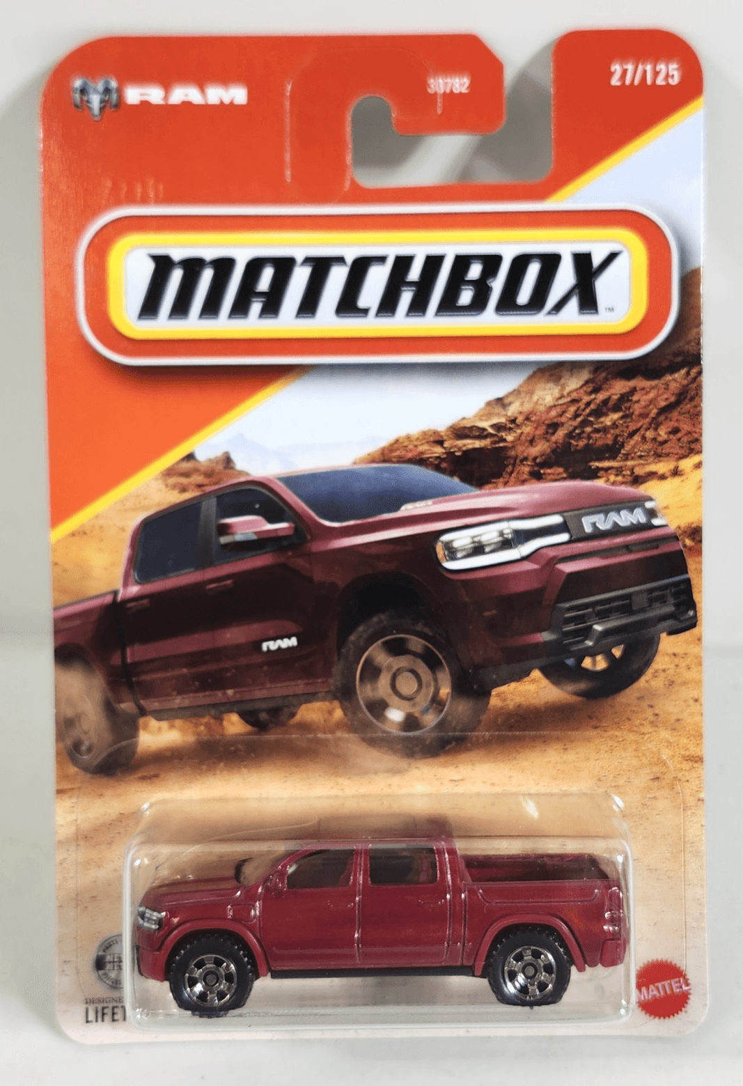 2026 Matchbox 2025 RAM 1500 REV Red 1/64 Pickup Truck Toy Vehicle NEW