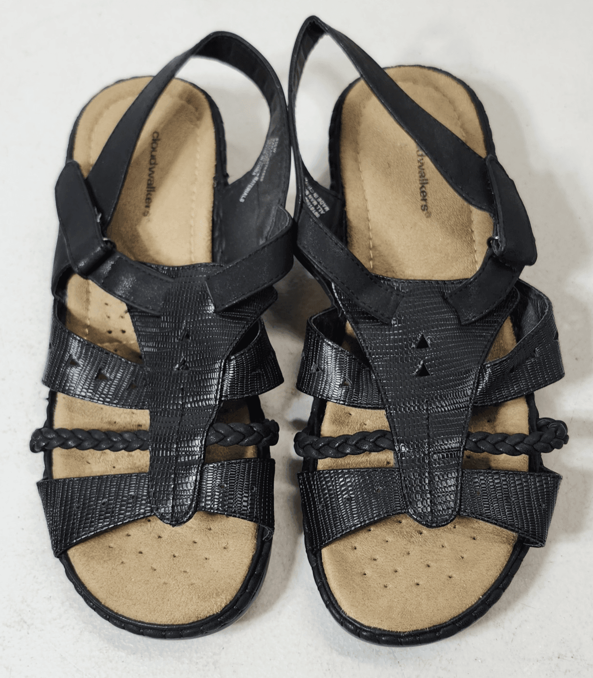 Comfort Strappy Sandals Women's Size 8.5 Black Cloudwalkers