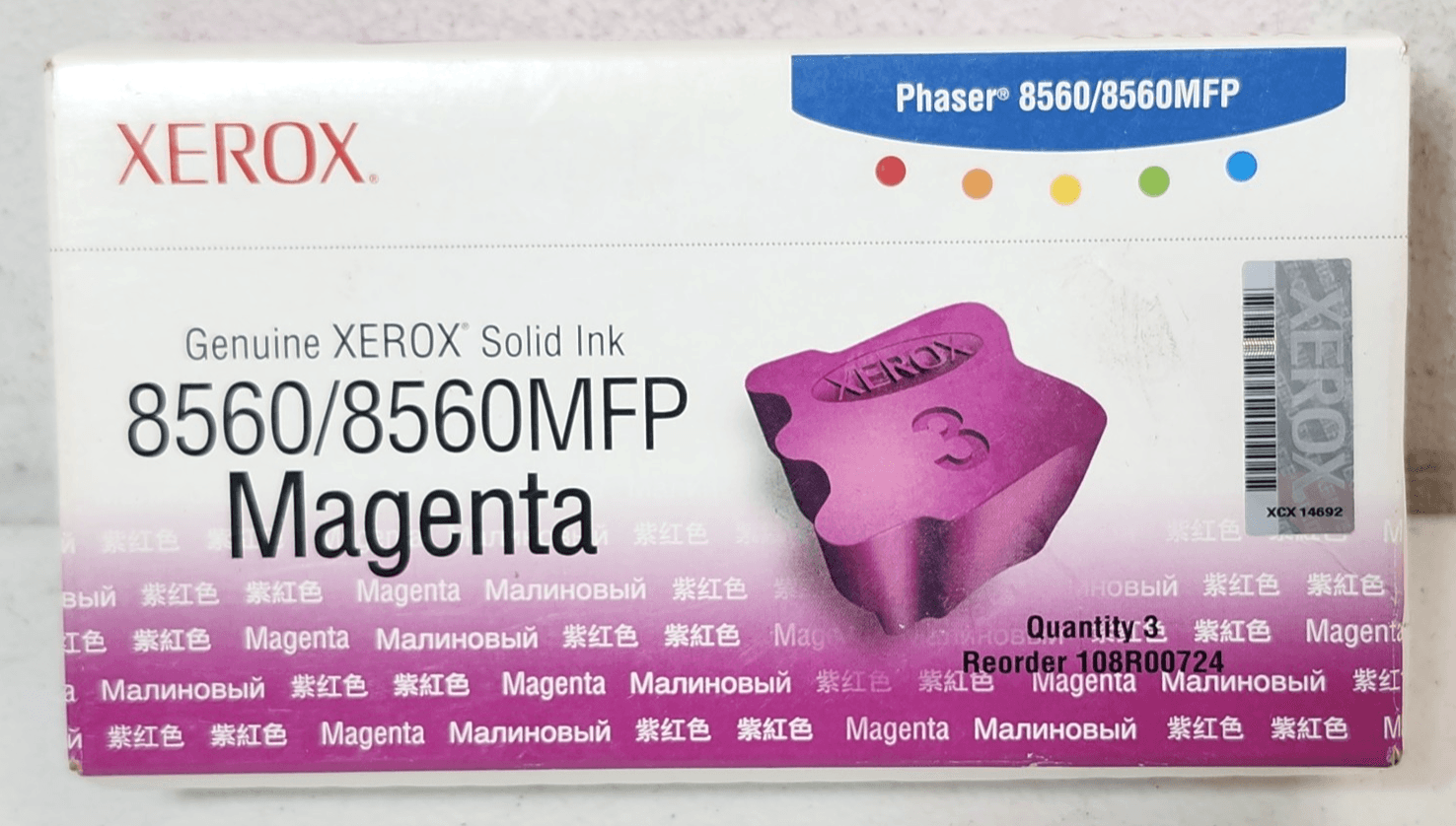 Xerox Magenta Solid Ink Cartridge Phaser 8560 / 8560MFP New