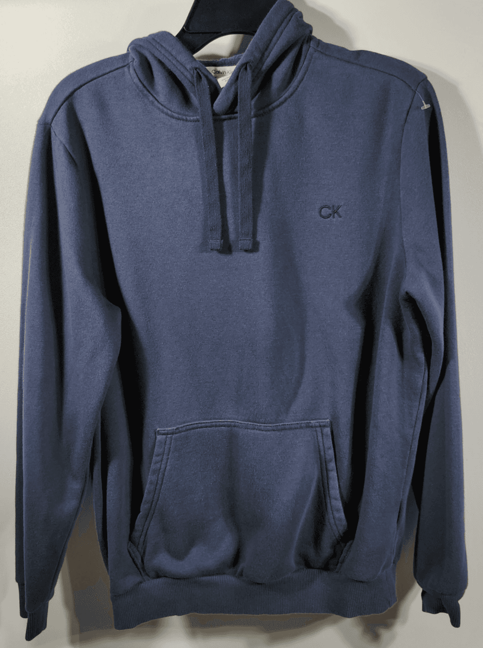 Calvin Klein Hoodie Men's Small Blue Pullover Hooded Sweatshirt With Pocket