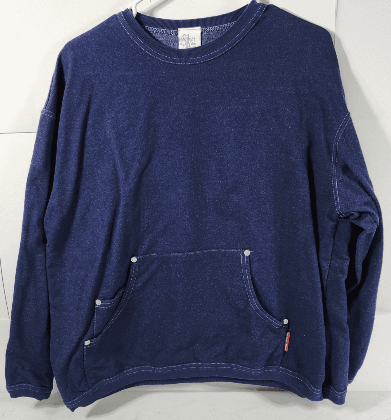 Vintage Silver Wear Blue Long Sleeve Sweatshirt Size Large Made In USA