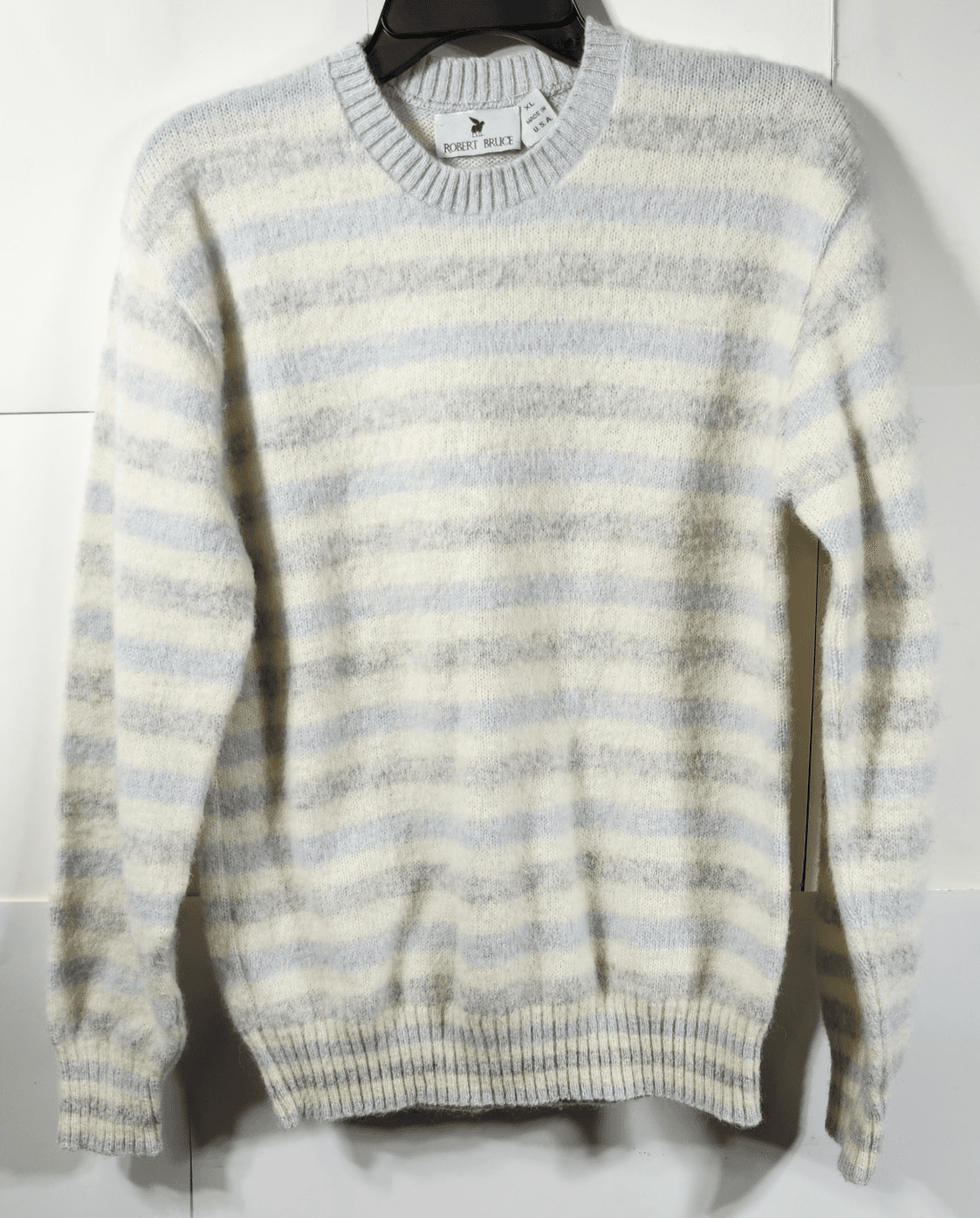 Robert Bruce Sweater Women's XL Wool Knit USA Made Vintage Long Sleeve Striped