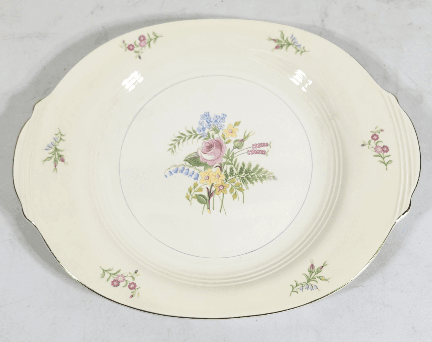 Vintage Salem Symphony Serving Platter Tray Floral Design 13.5" Made In USA