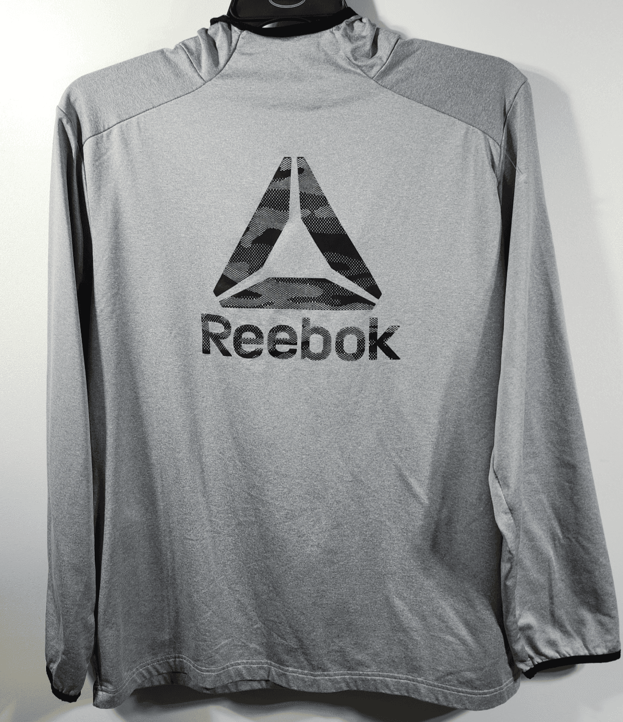 Reebok Men's L Hooded Sweatshirt Active Fleece Jersey Hoodie Gray