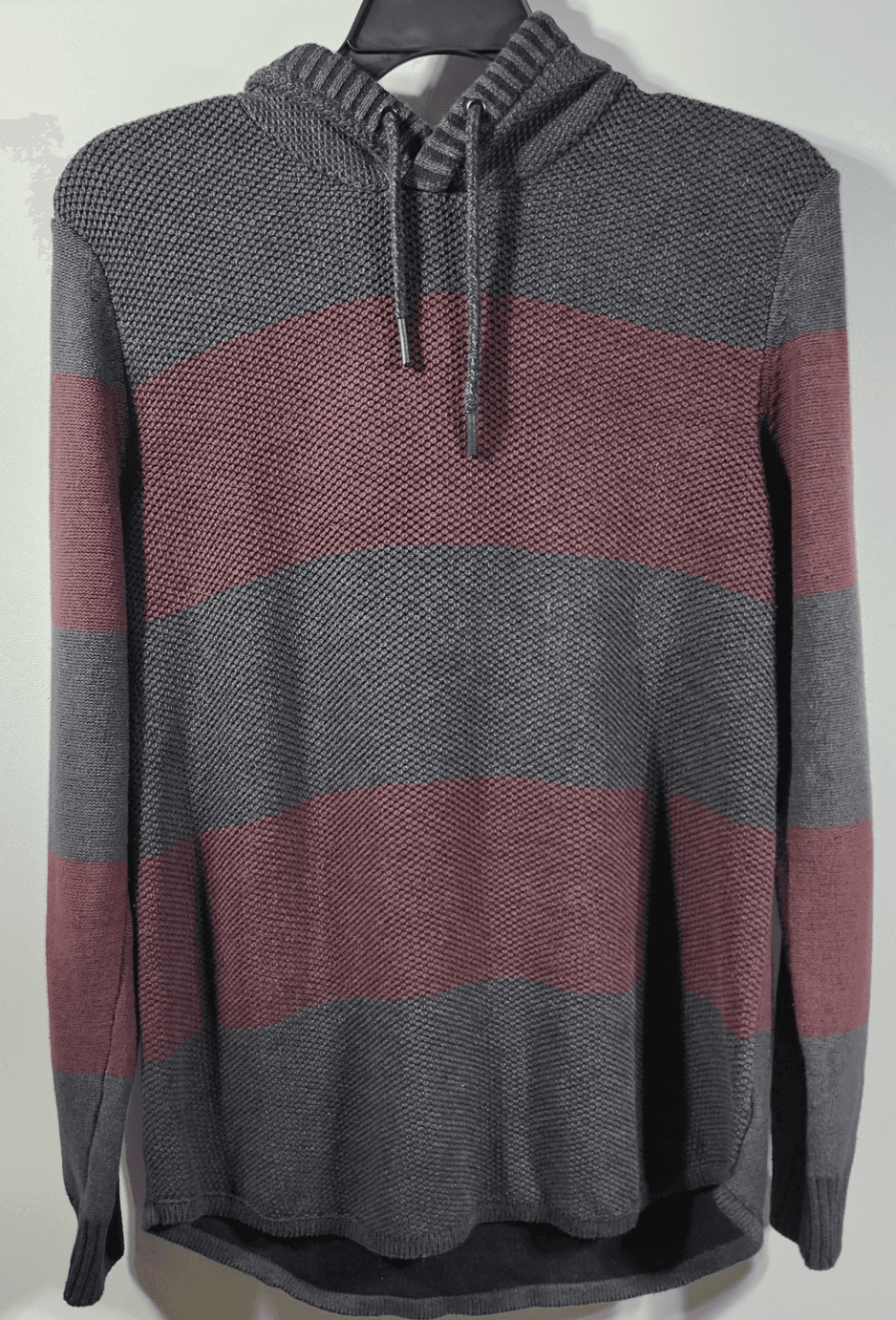 Urban Pipeline Men's L Hoodie Gray Red Pullover Hooded Sweatshirt Long Sleeve