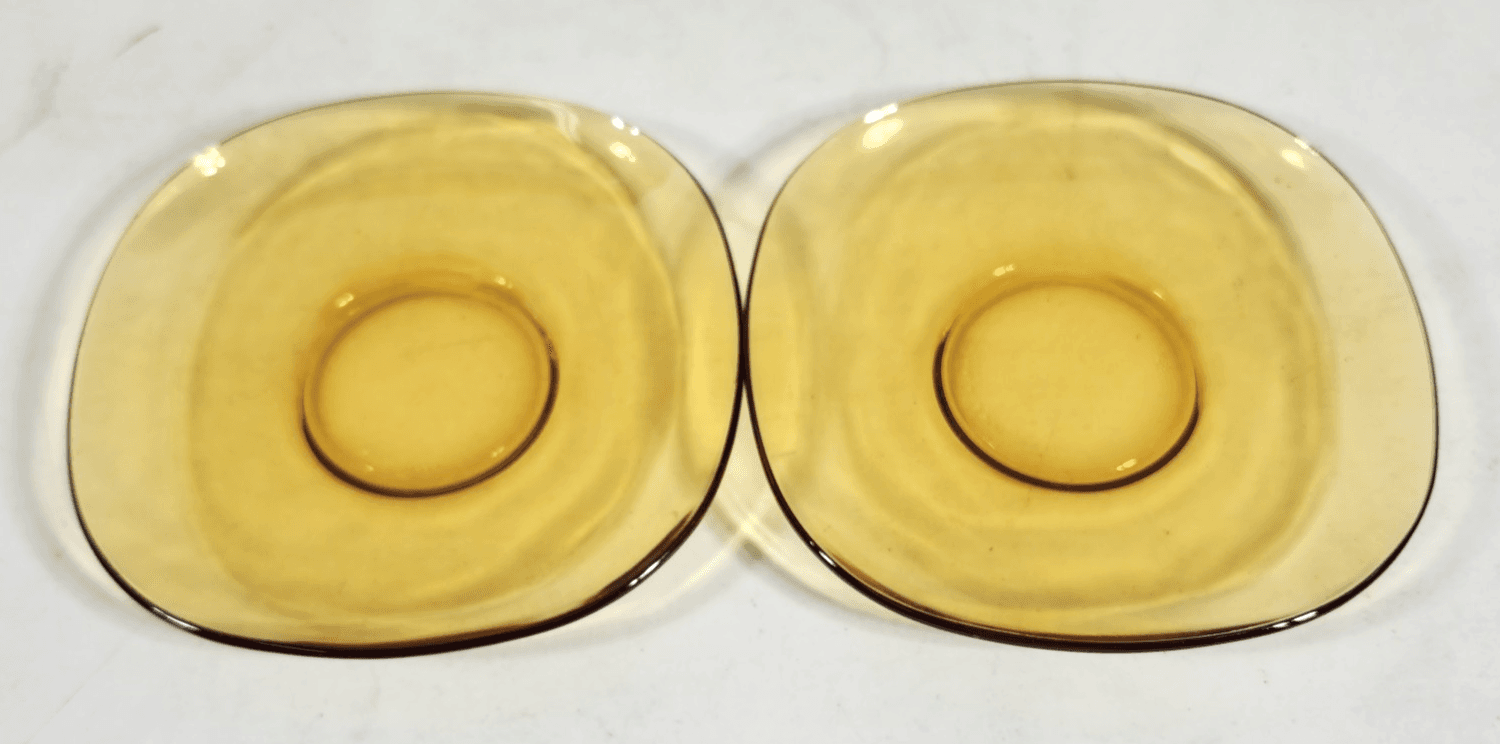 Vintage Amber Vereco Plate Set Of 2 Bundle Lot 6"