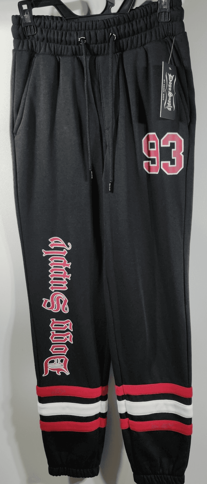 Dogg Supply Snoop Jogger Sweatpants Men's XS Black Red Streetwear NEW