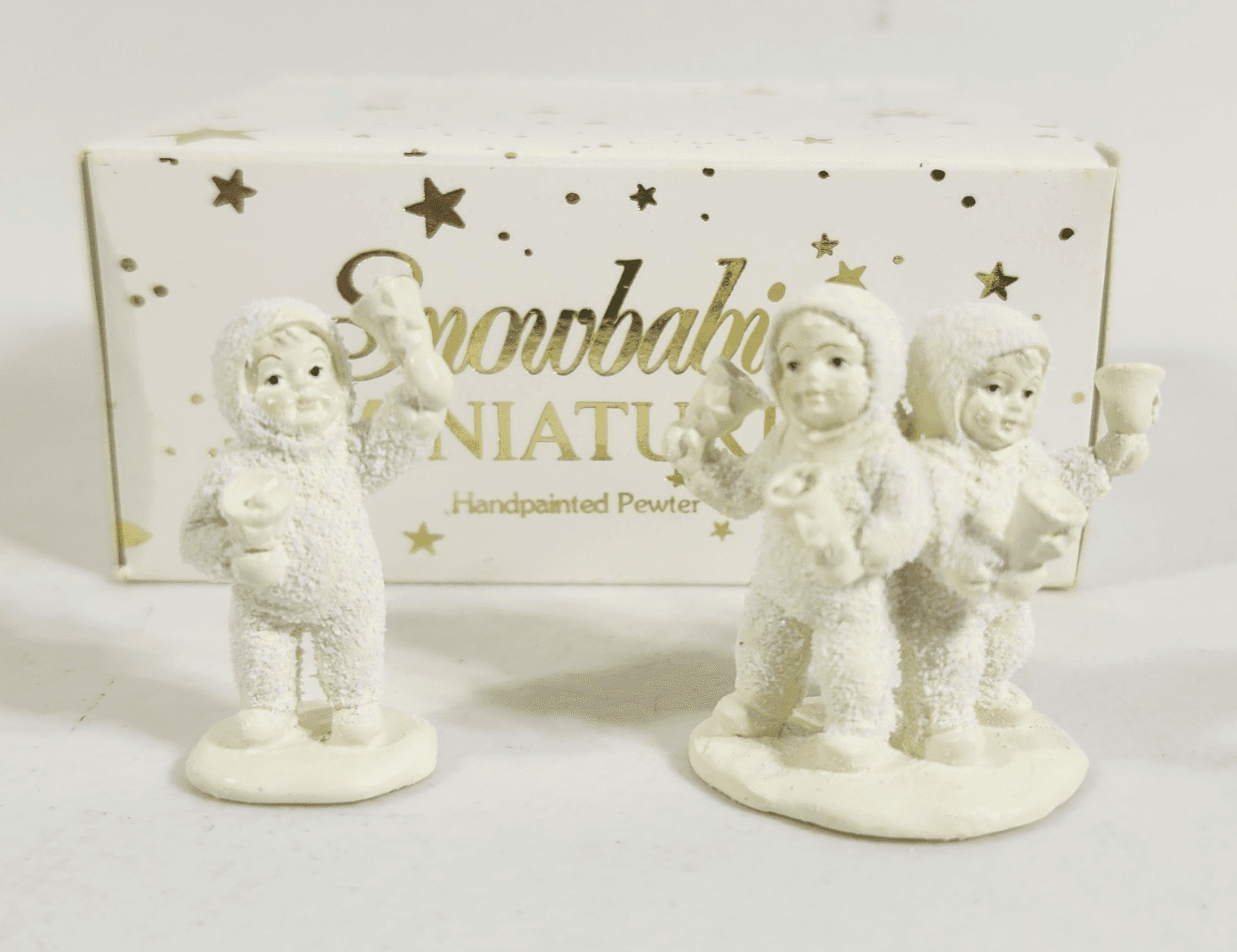 Dept 56 Snowbabies Let’s All Chime In Miniature Pewter Figurines Retired Boxed