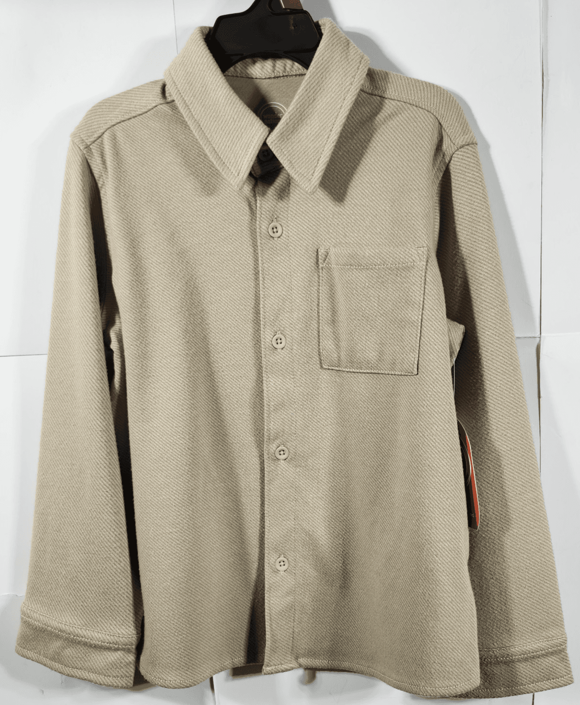 Wonder Nation Boy's Shirt Size 6 Long Sleeve Beige Button Up NEW