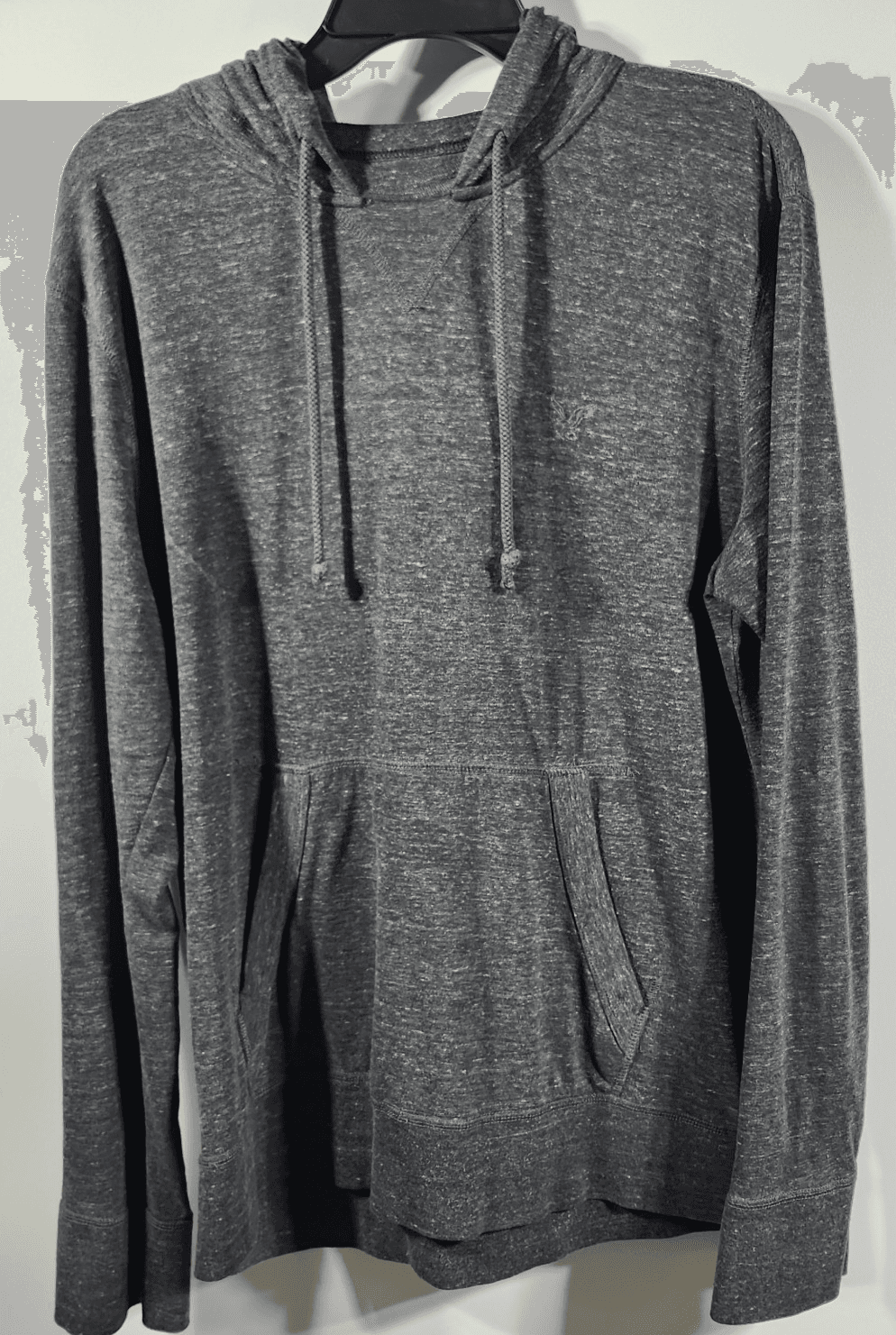 American Eagle Hoodie Men's M Sweatshirt Pullover Lightweight Gray Long Sleeve