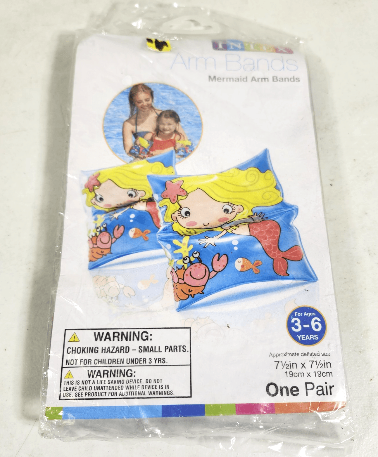 Mermaid Floaties Intex Inflatable Arm Bands Swim For Kids Ages 3-6