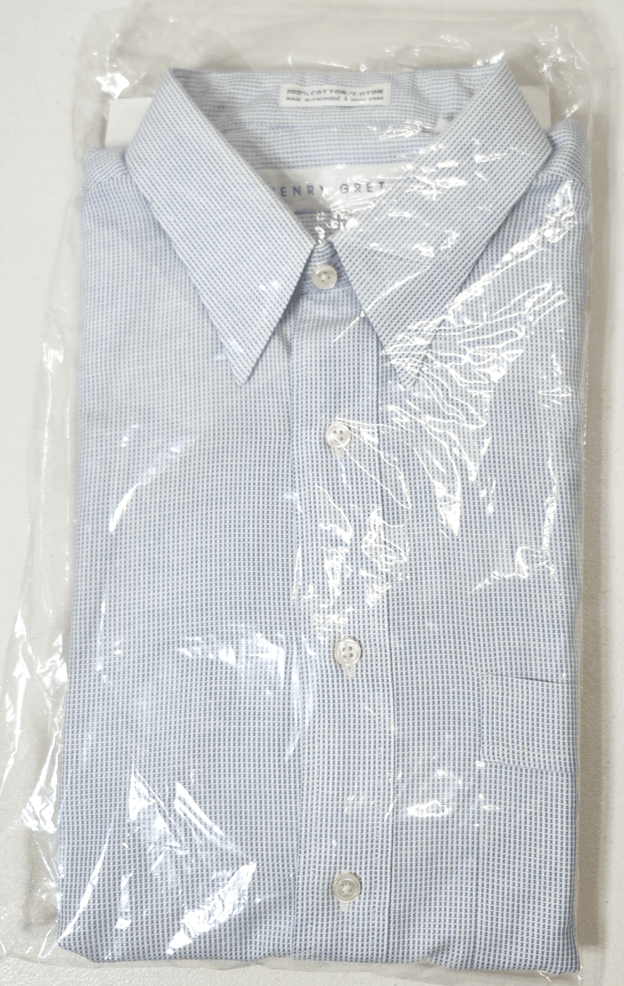 Henry Grethel Men's 16 Button Down Shirt Blue Cotton NEW