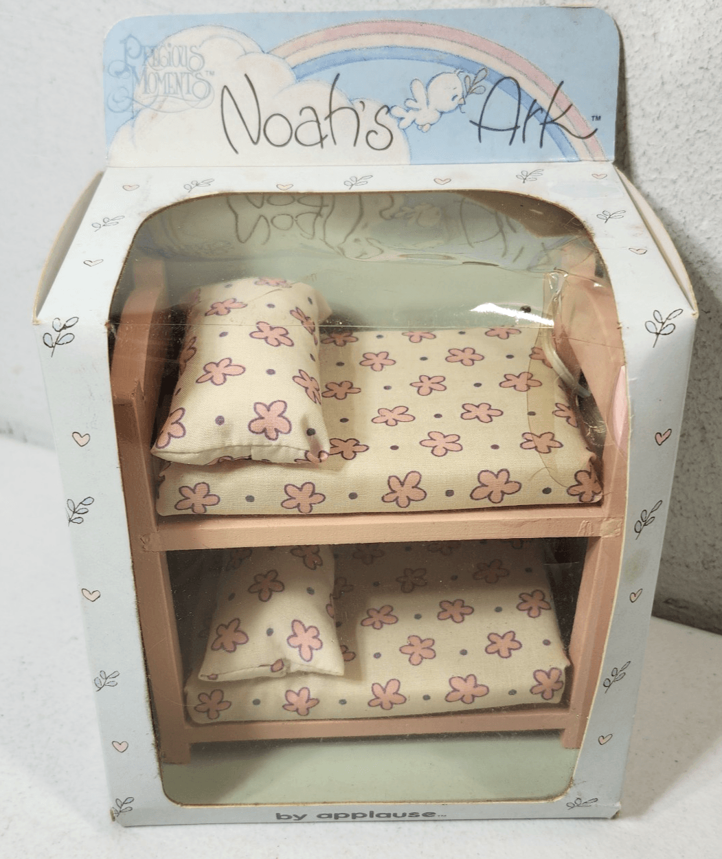 Vtg 1988 Precious Moments Noah’s Ark Toys Bunk Beds Pink Doll Furniture