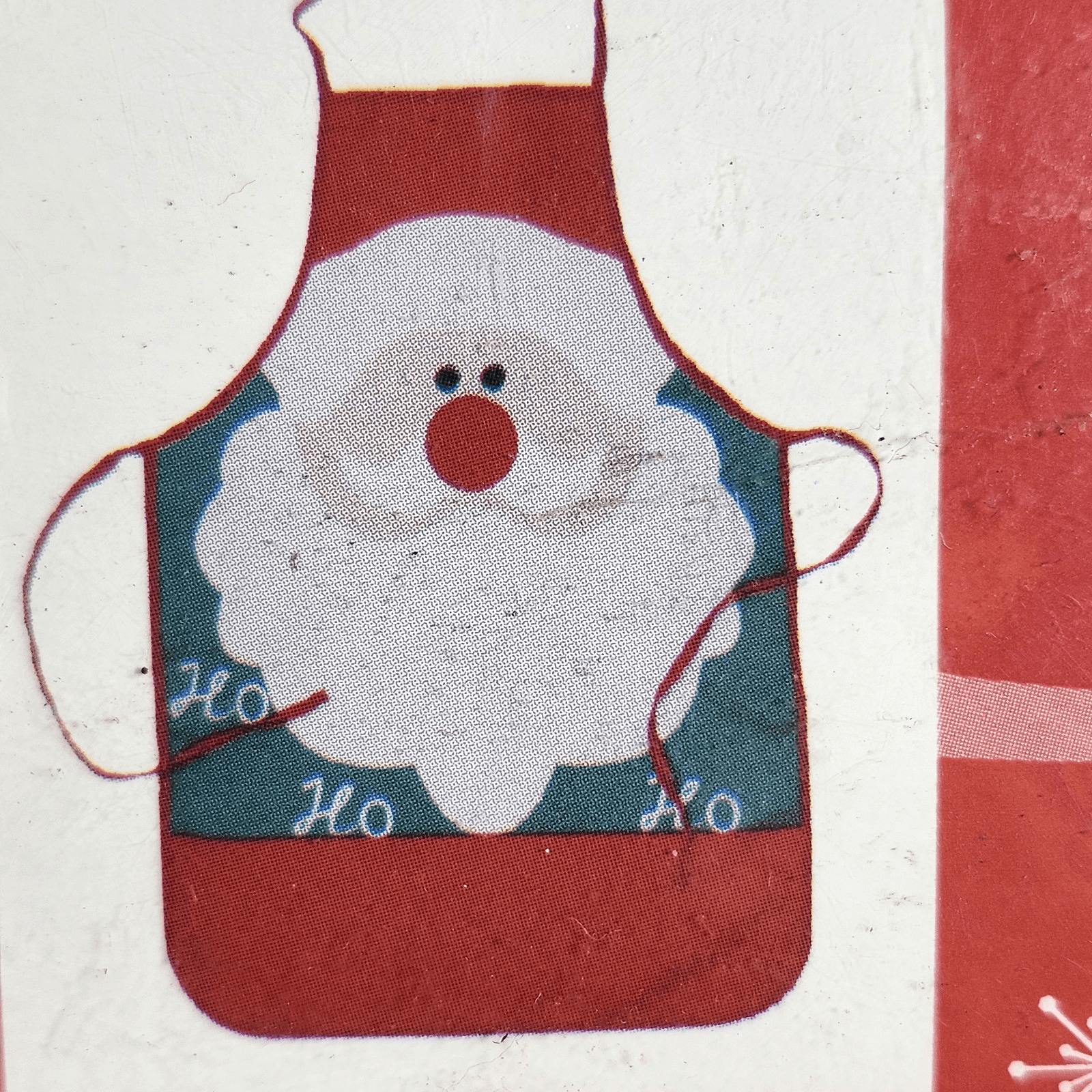 Christmas Apron Santa Face Red Green 30" X 20" Holiday Attire NEW