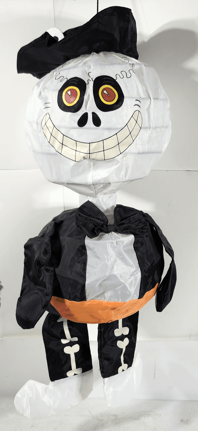 Hanging Skeleton Decoration Halloween Collapsible Black White 20"
