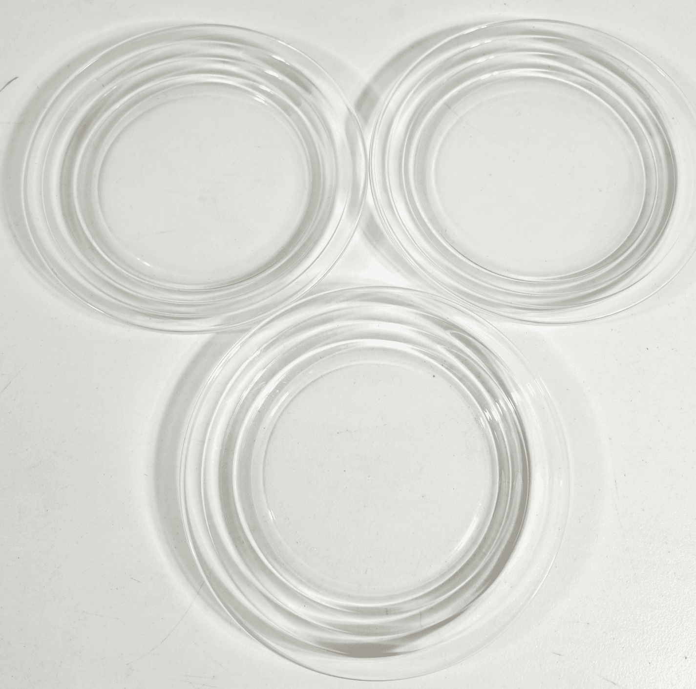 VTG Libbey Duratuff Clear Glass Salad Appetizer Plates 7.5" Set of 3 Bundle Lot