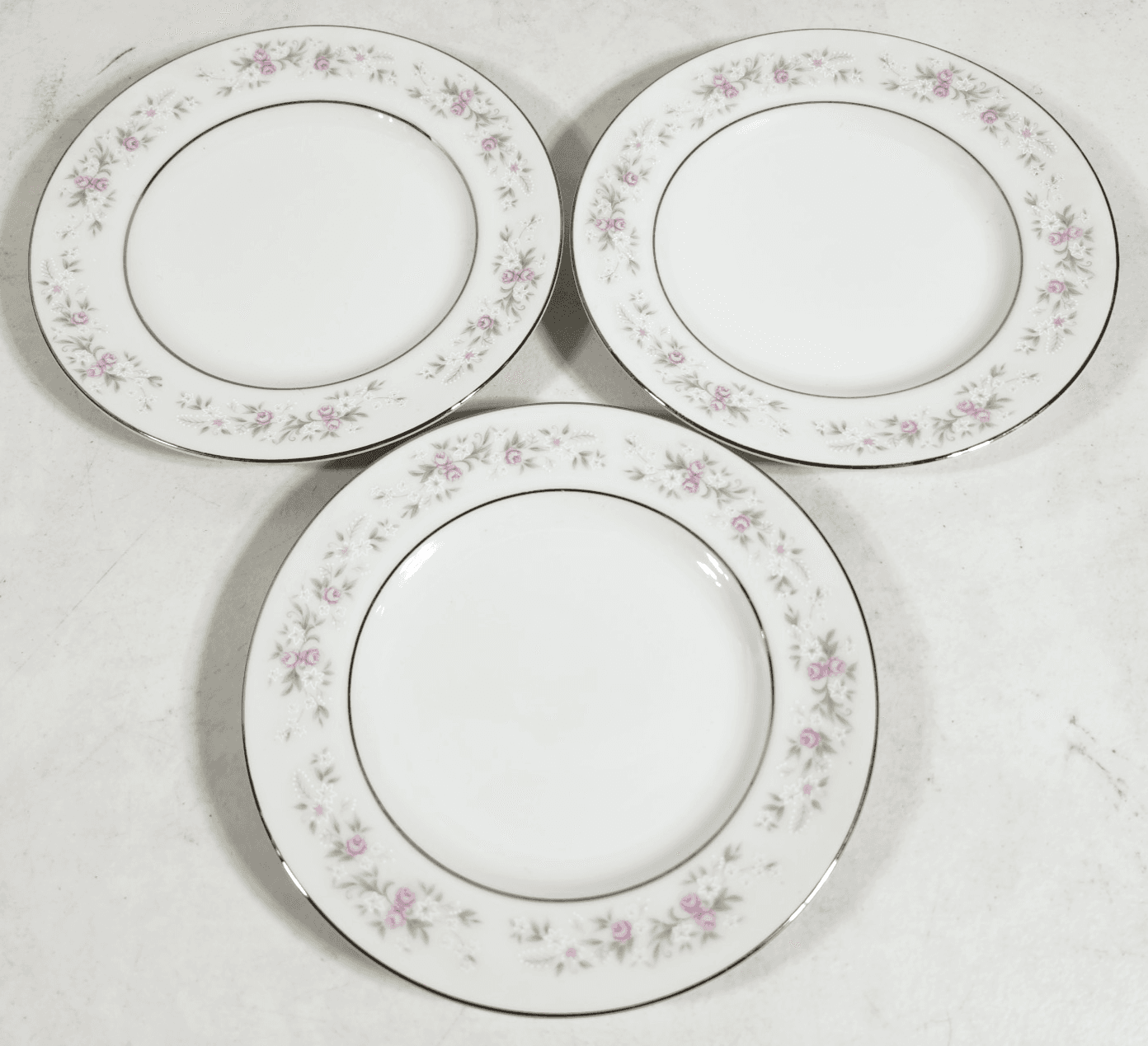 3 Fine China of Japan Maria Plates 6.25" Floral Design