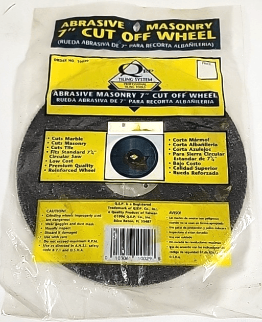 Qep 7" Abrasive Masonry Cut-Off Wheel Model 10029 NEW
