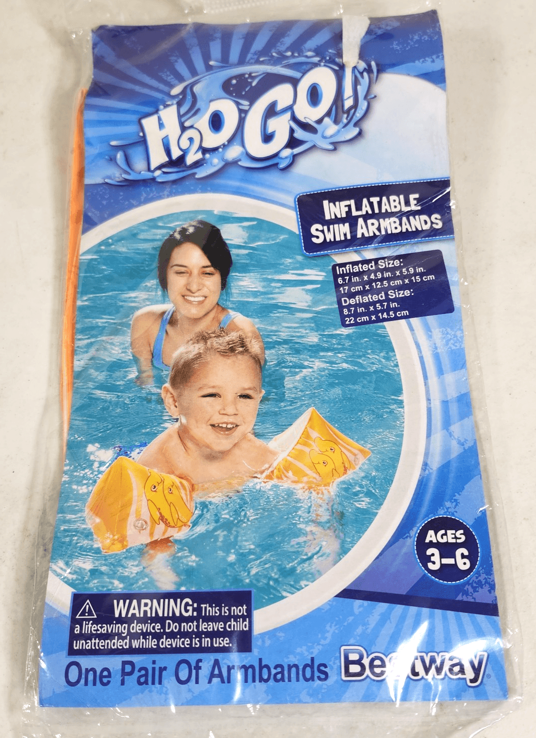 Dolphin Floaties Inflatable Arm Bands Swim For Kids Ages 3-6 H2OGO