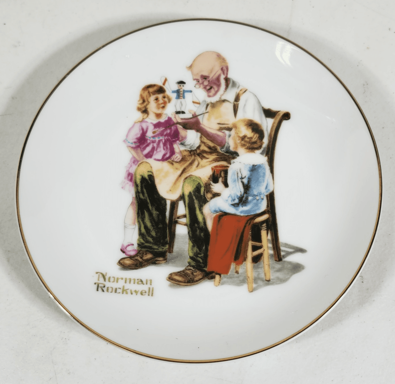 Norman Rockwell The Toymaker Plate 6.5" Vintage 1984