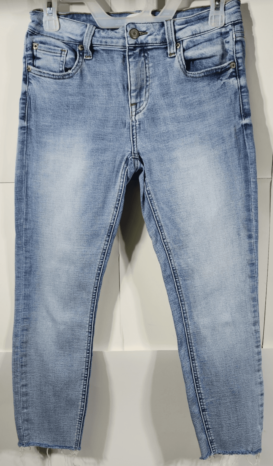 Pistola Jeans Skinny Mid Rise w Raw Hem Women's Size 27 Light Wash