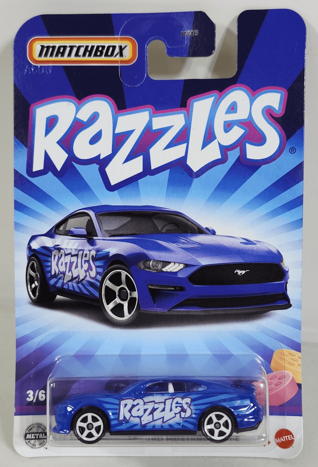 Matchbox Candy Series Razzles '19 Ford Mustang Coupe Blue Car 1/64 Toy Vehicle