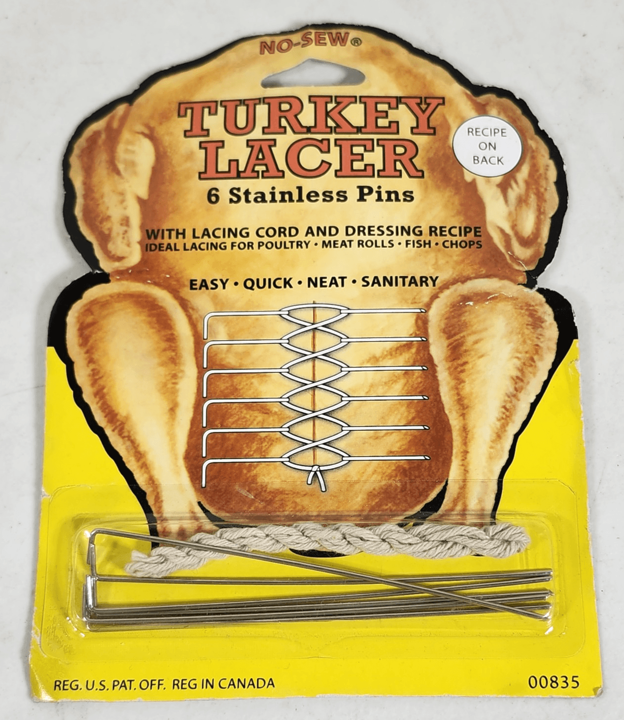 No Sew Turkey Lacer 6 Stainless Pins Cord NEW