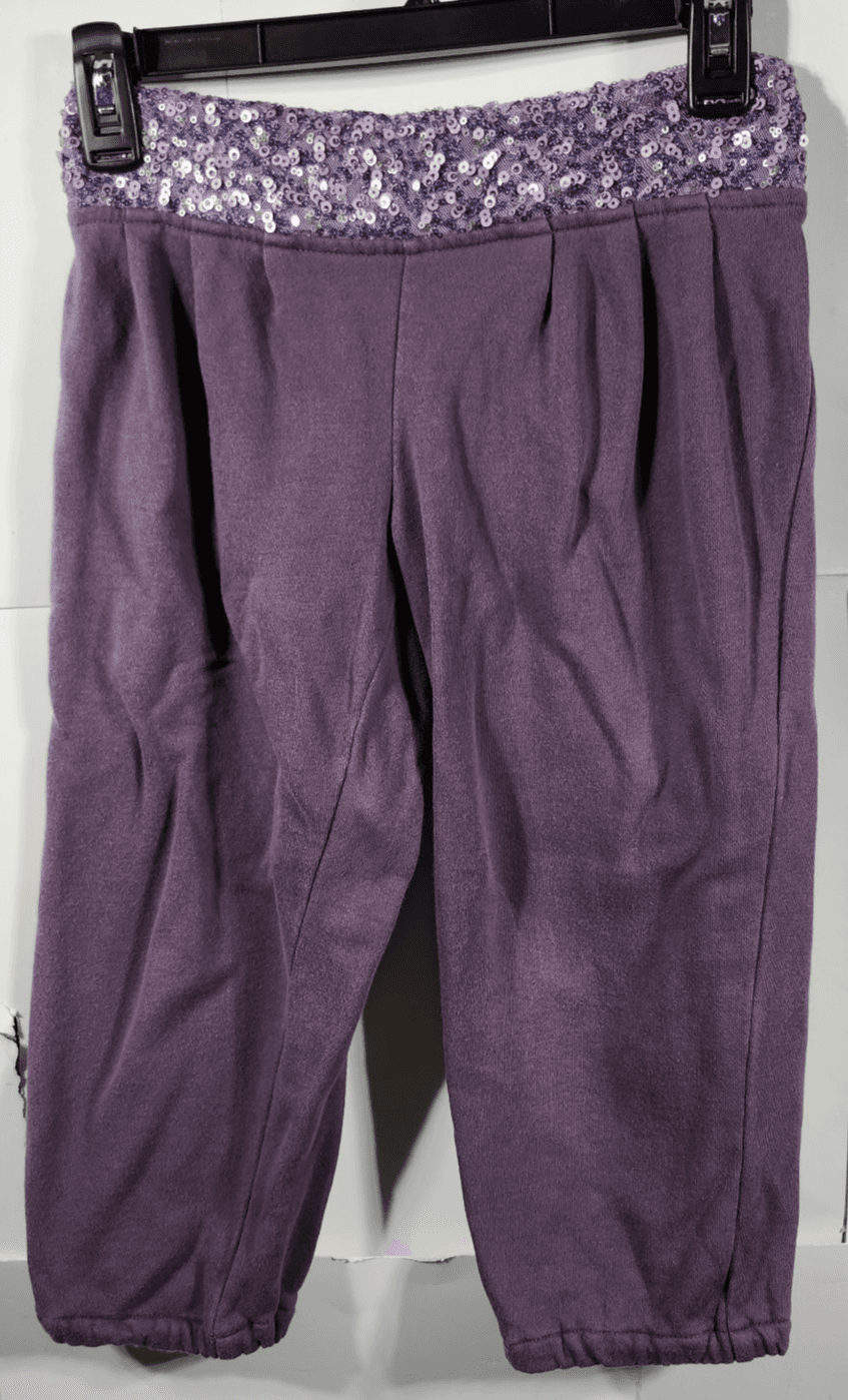American Girl Youth Size Medium 10-12 Pants Purple Sequins Pull On