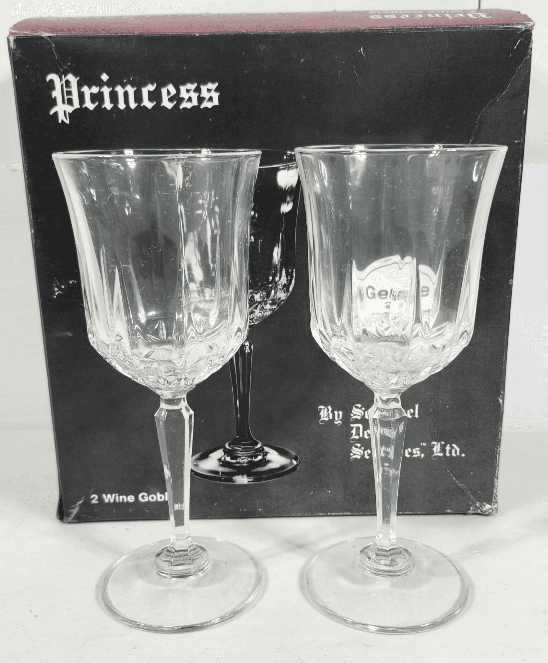 Princess Crystal Goblets Wine Glasses Set Of 2