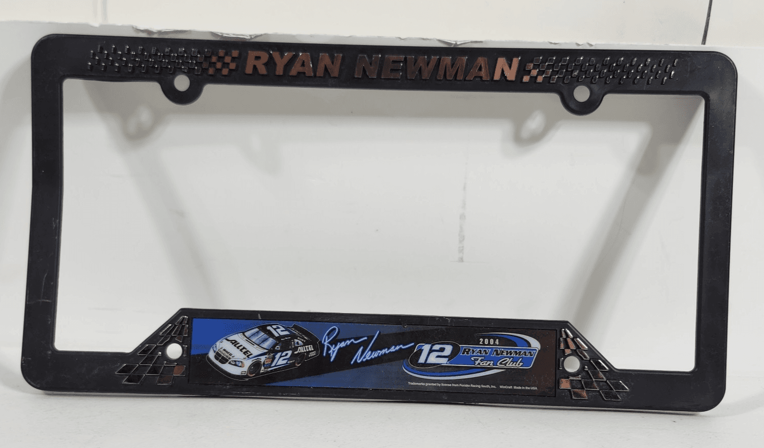 Nascar Ryan Newman License Plate Frame Black Plastic