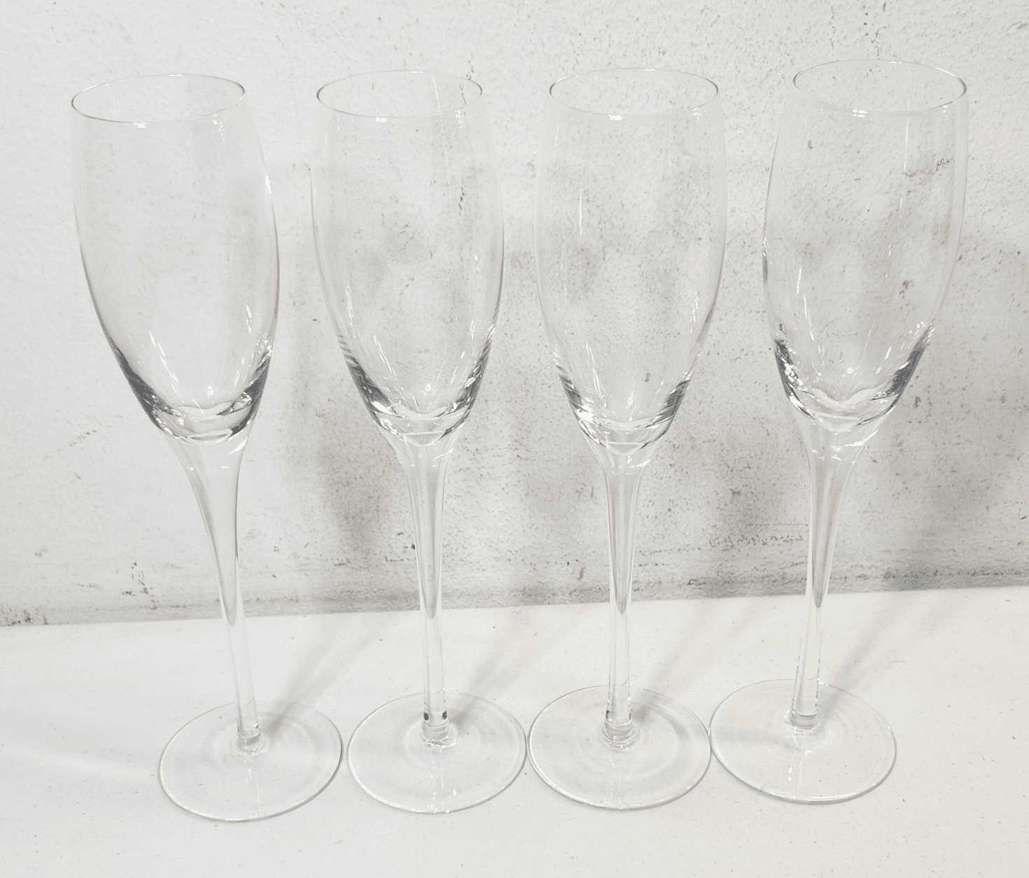 Trenditions Champagne Flutes Clear Crystal Cups Set Bundle Lot of 4