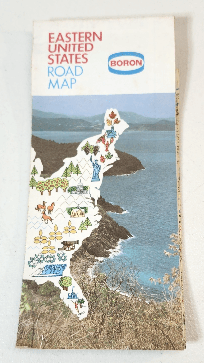 Boron Rand McNally Eastern United States Travel Road Map Vintage 1975