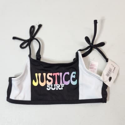 Justice Girl’s Size XS 5/6 Bikini Shirt Top Surf Beach Pool NEW
