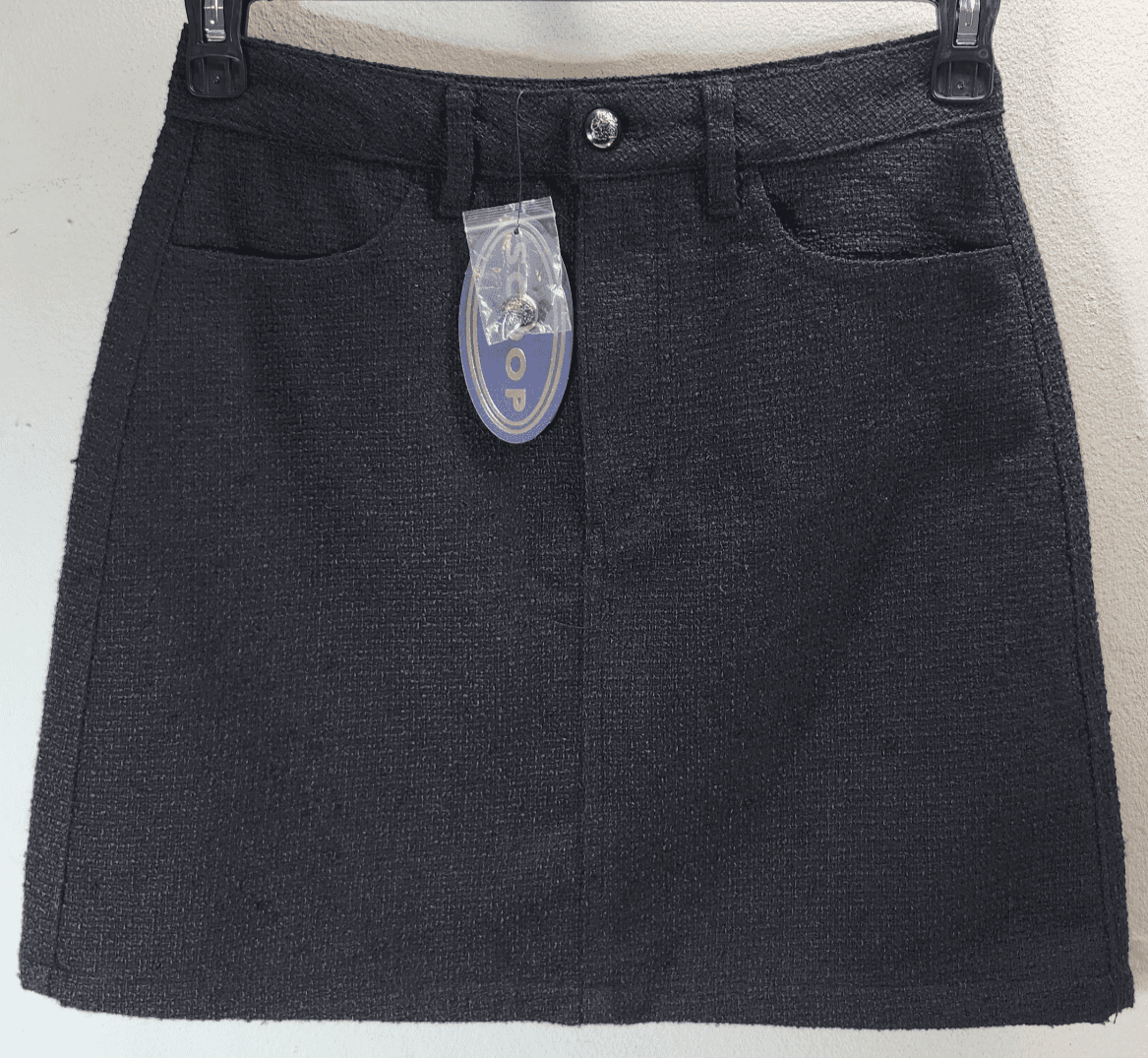 Scoop Women's Size 4 Mini Skirt Black With Pockets NEW