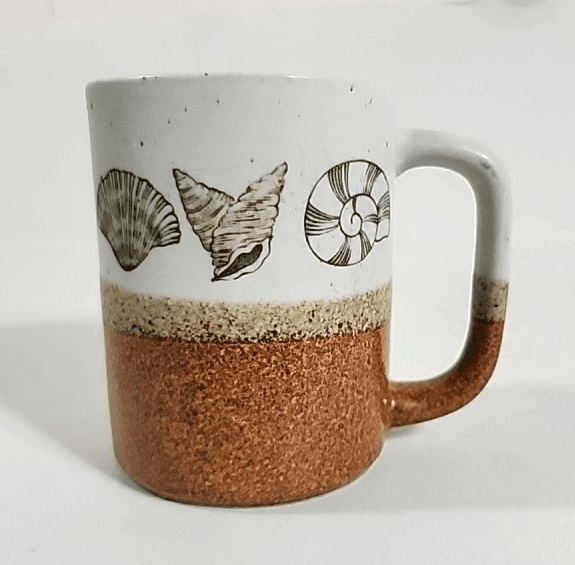 VTG Otagiri Japan Seashell Nautical Stoneware Mug 3.5"